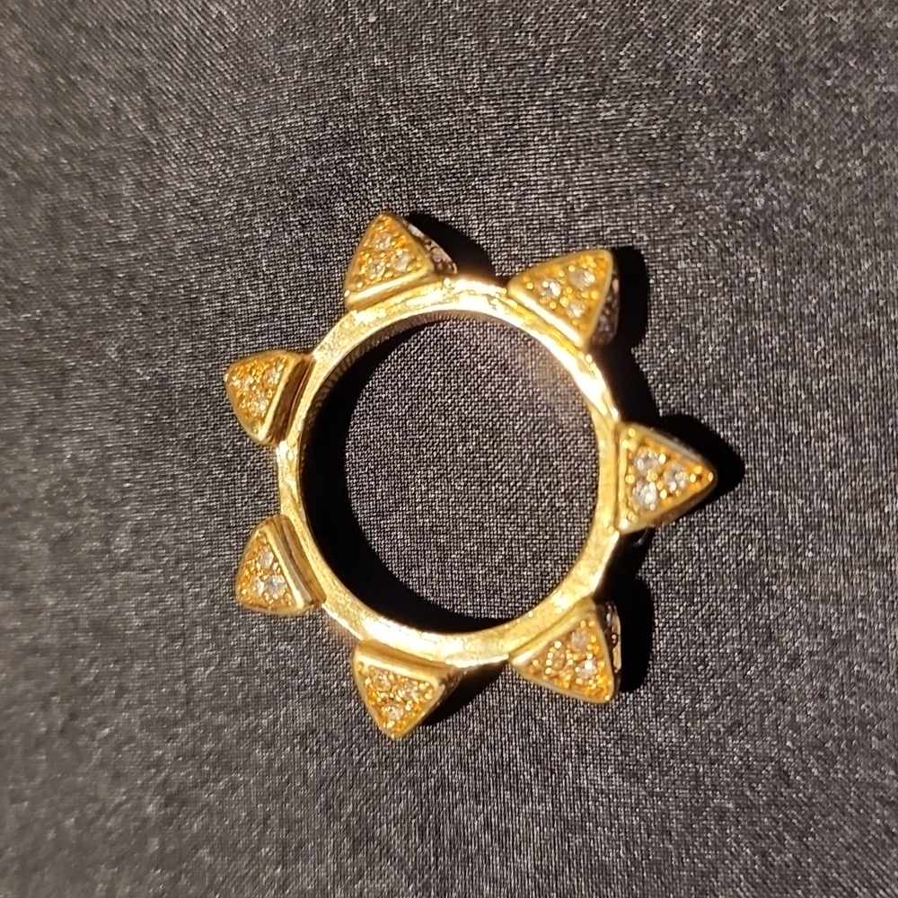 BCBGMaxAzria sparkling spike ring in gold